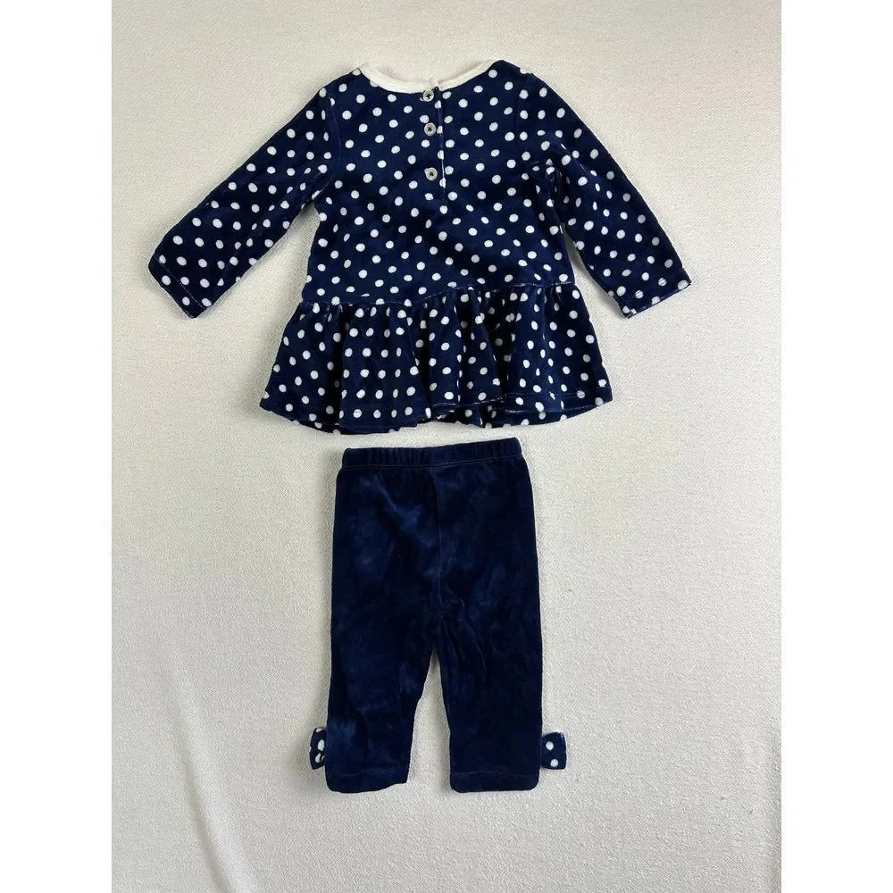 First Impressions Matching Set Girls 6-9 Months Polka Dot Top Corduroy Pants NWT